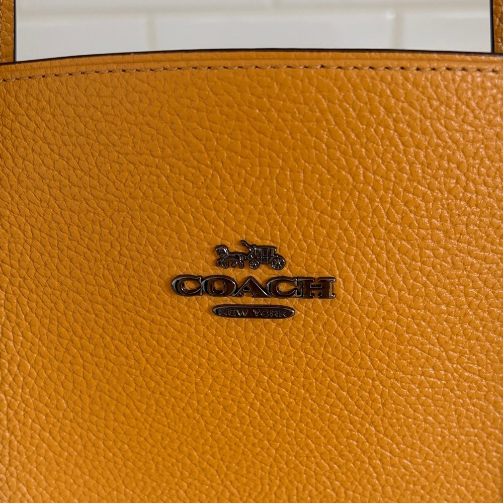 Coach Mustard Yellow Leather Charlie Carryall Bag - Picture 3 of 13